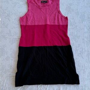 INC International Concepts Pink and Black Sleeveless Sheath Dress